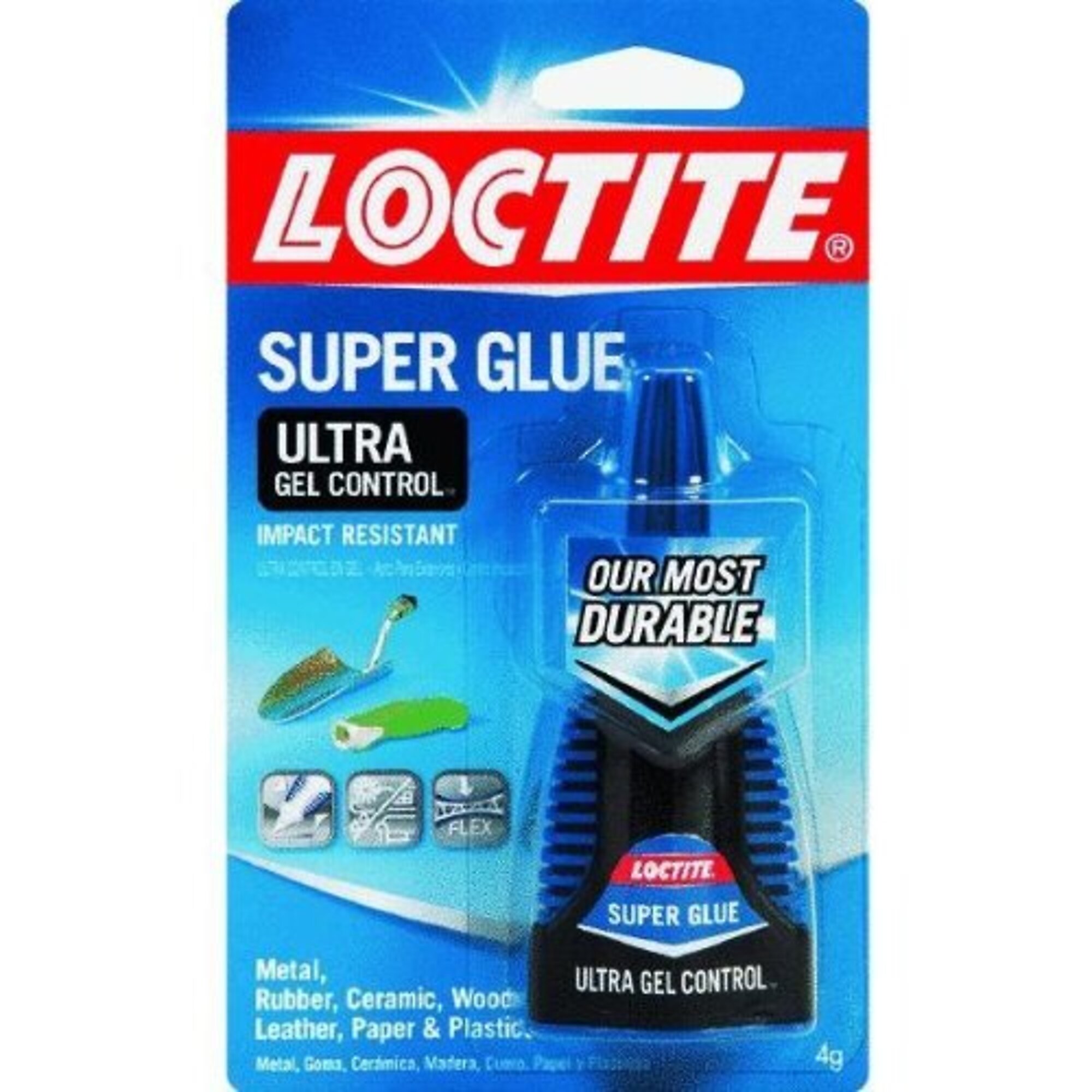 Loctite Super Glue Ultra Gel Control 4g Bottle, 6PK